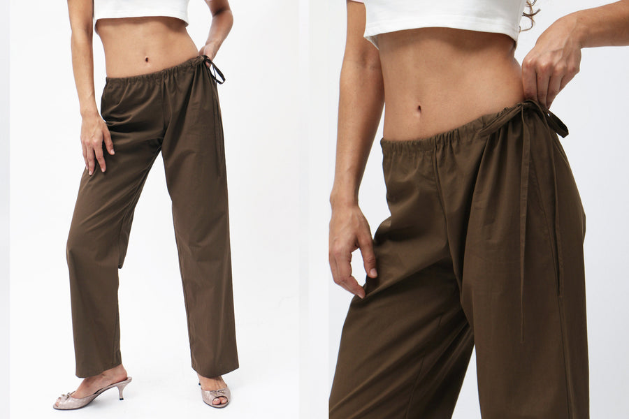 Maimoun Brooke Callahan Chocolate Tie Pants