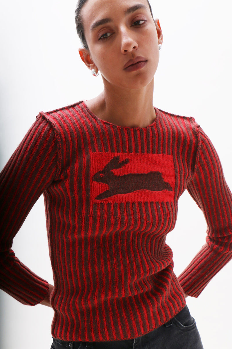 Camille Zacky ~ Red Rabbit Sweater | MAIMOUN