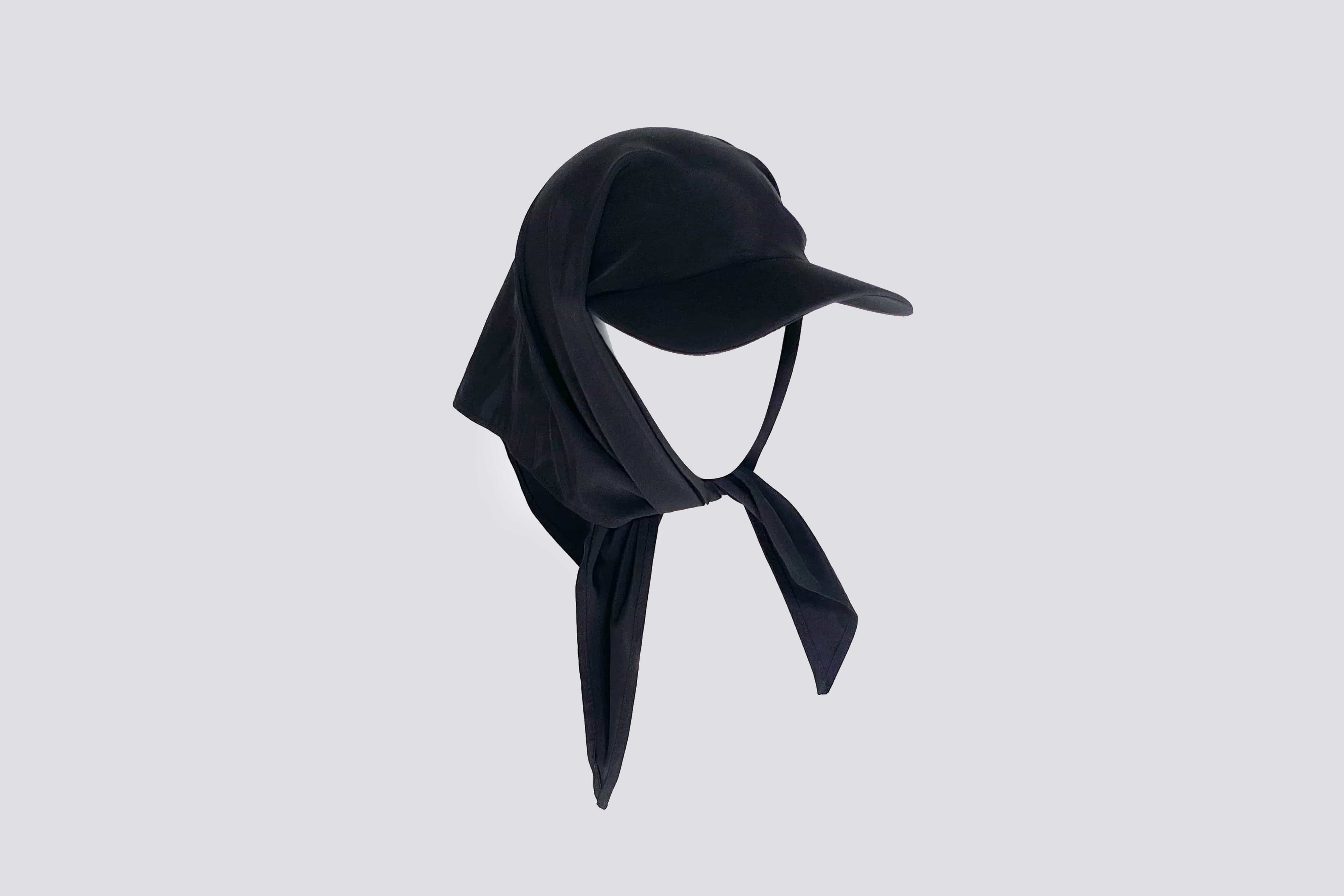 Maimoun Clyde Black Brimmed Scarf Hat