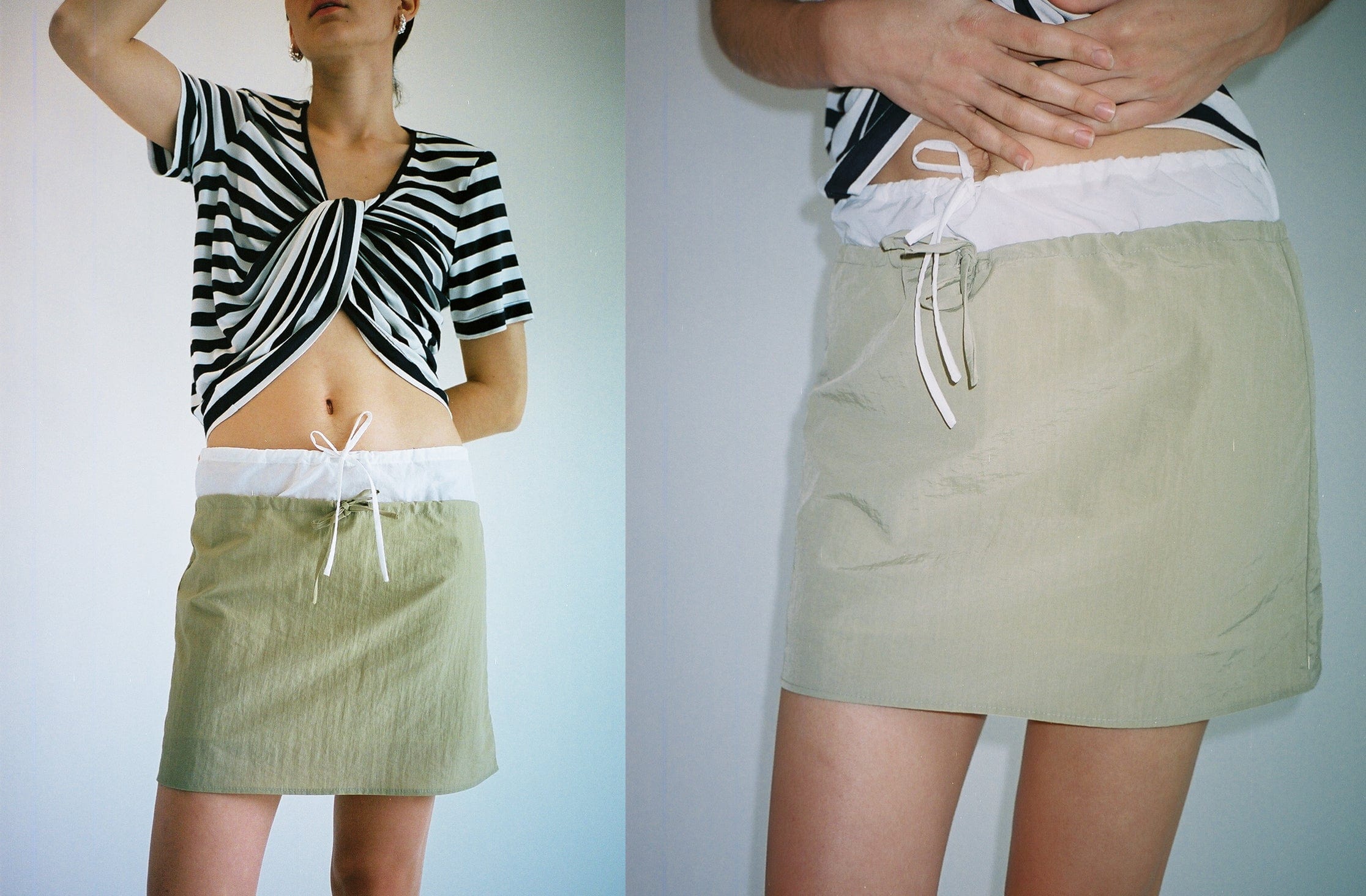 Maimoun Coming of Age Tan Nylon Mini Skirt