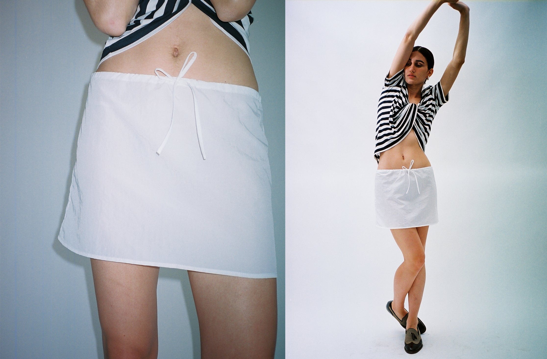 Maimoun Coming of Age White Nylon Mini Skirt