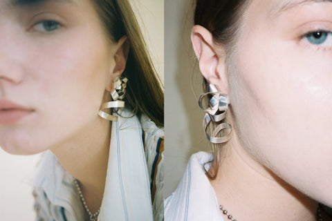 イヤリング TATIANA Silver 925 Cross Ribbon Earrings EC3095 TATIANA Silver 925 Cross Ribbon Earrings EC3095 (TATIANA