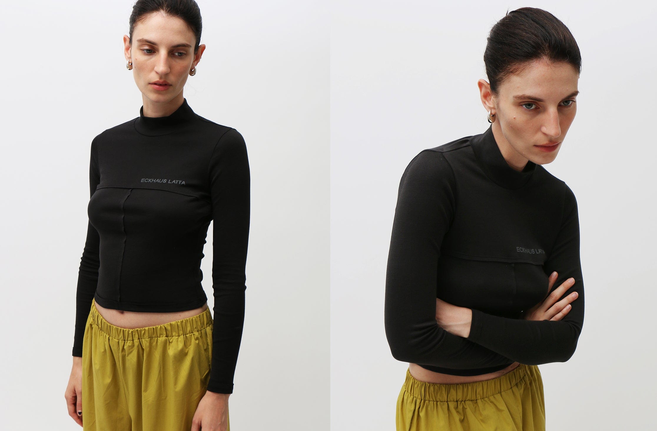 Maimoun Eckhaus Latta Black Lapped Baby Turtleneck