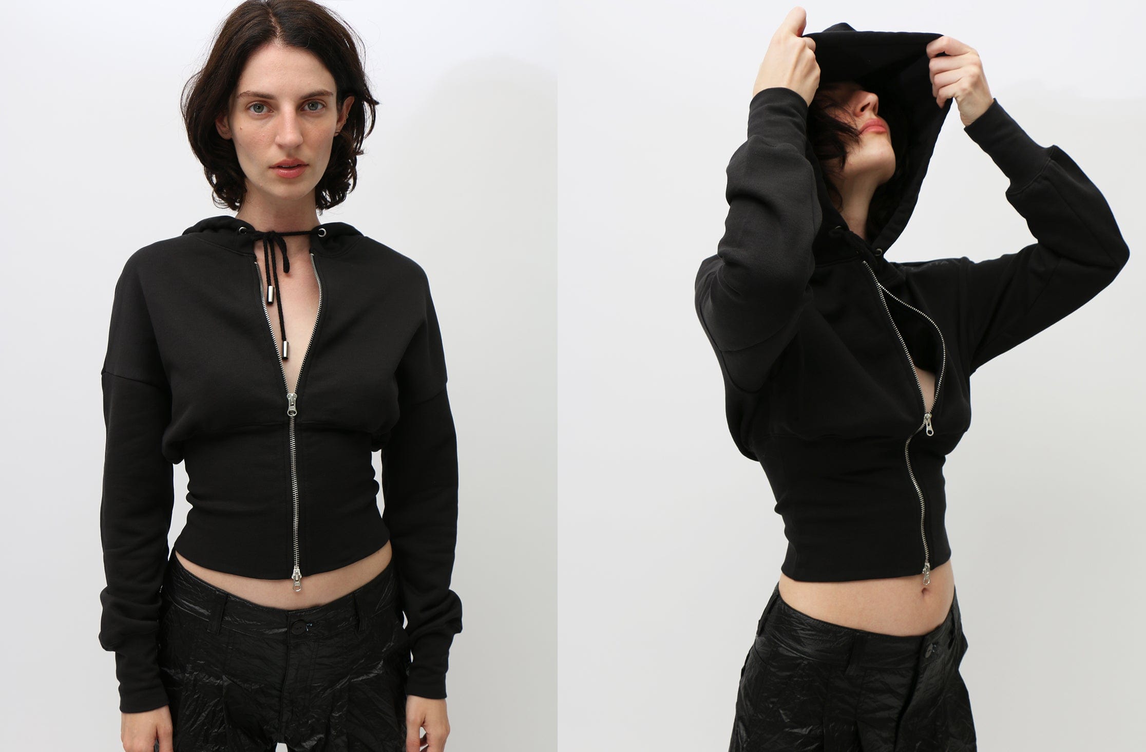 Maimoun Eckhaus Latta Black Snatched Hoodie