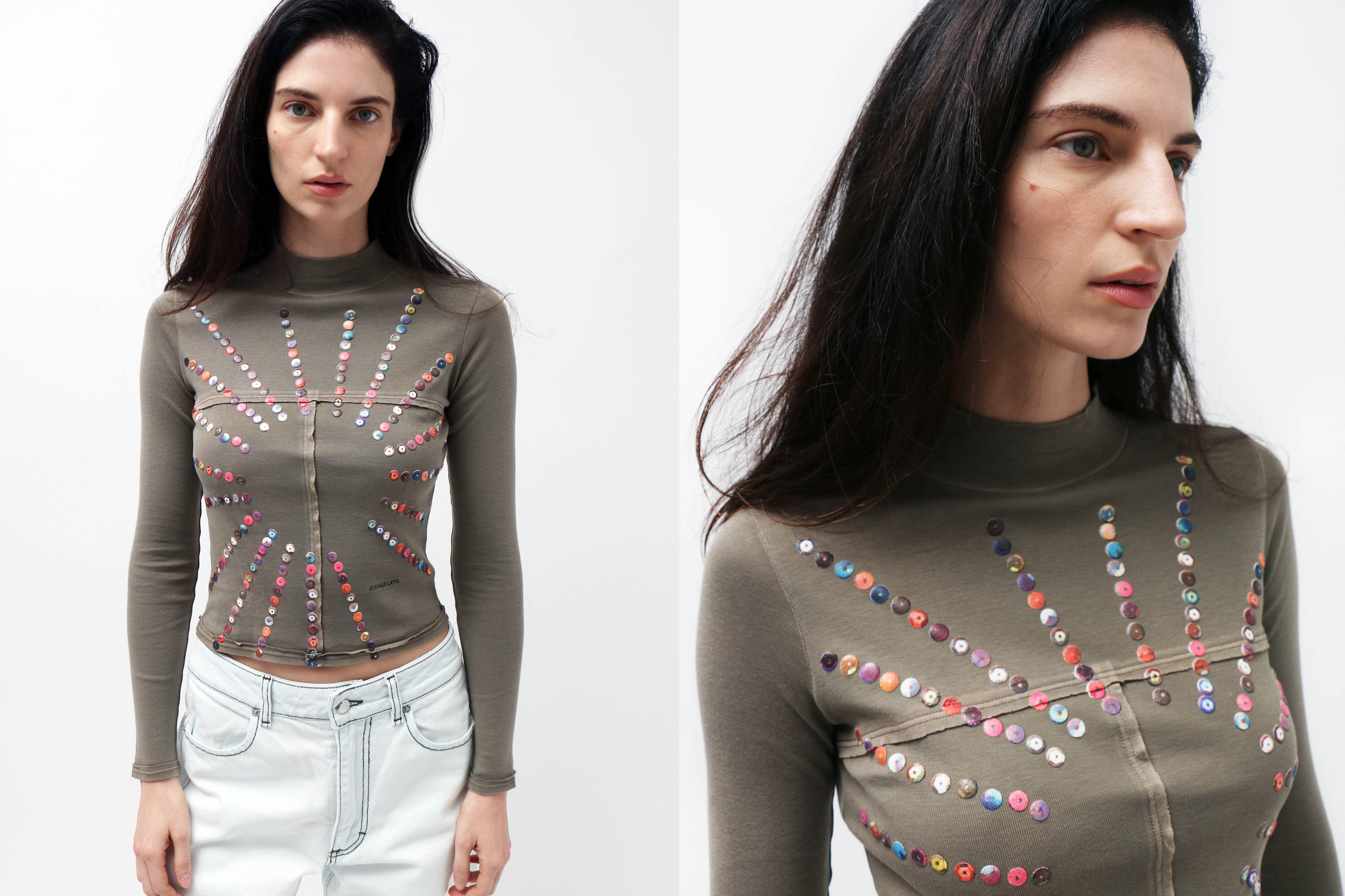 Maimoun Eckhaus Latta Bling Lapped Baby Turtleneck