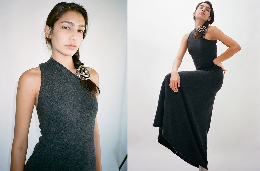 【Extreme Cashmere】 N°301 Swanカシミアブレンド maxiドレス Extreme Cashmere ~ Shadow N°301 Swan | MAIMOUN