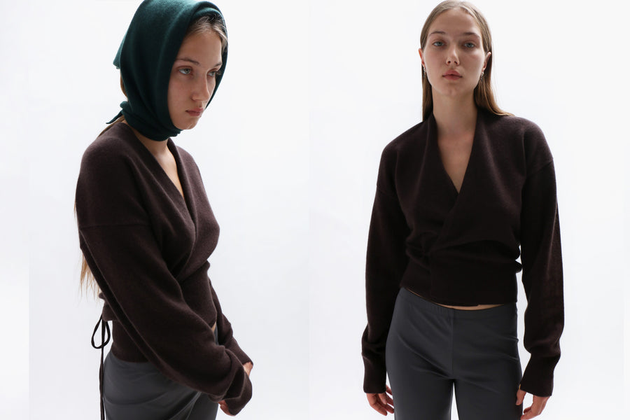 Maimoun Extreme Cashmere Dark Brown n°516 Ella Cardigan