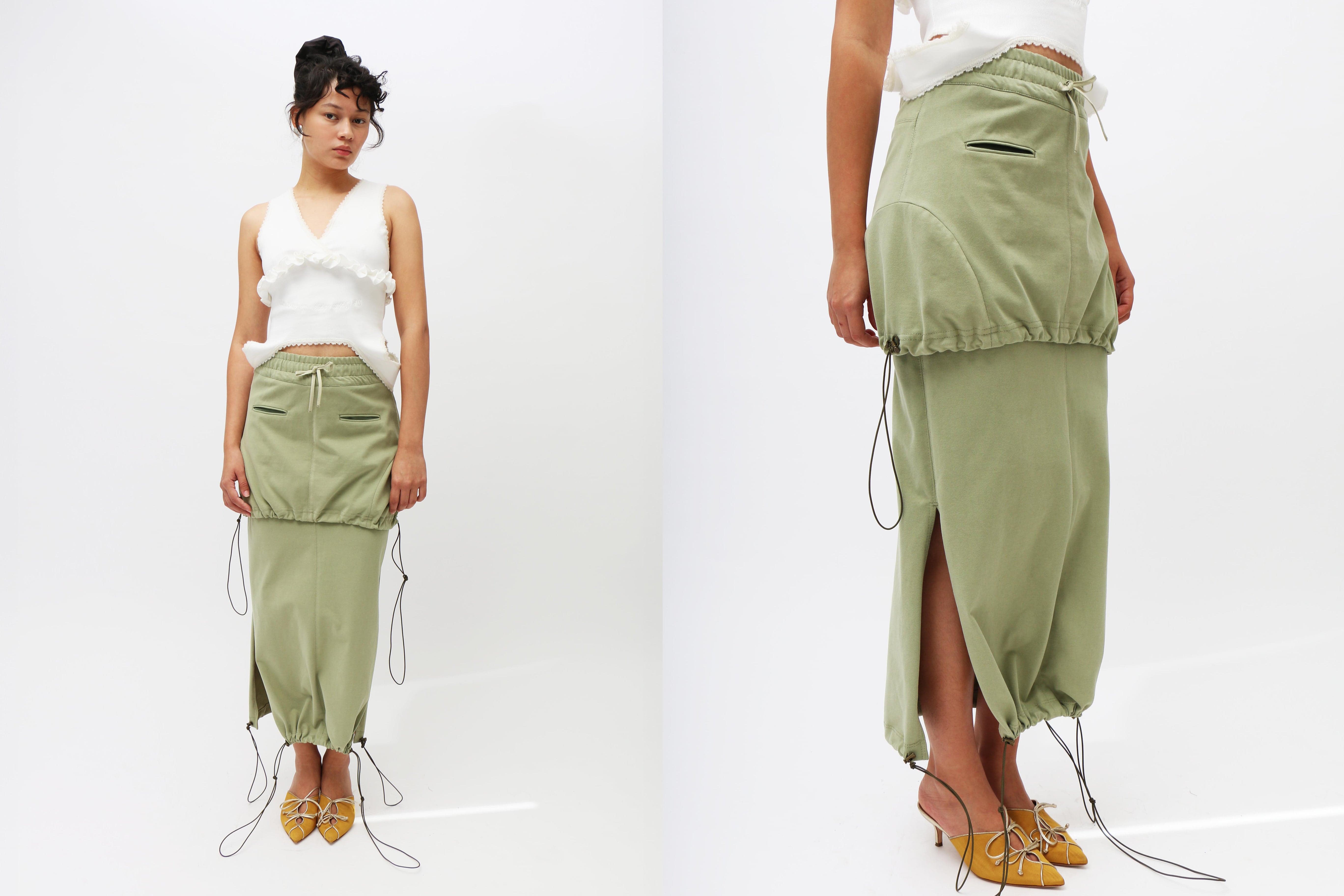 Maimoun Glumkimberly Olive Jersey Adjustable Skirt