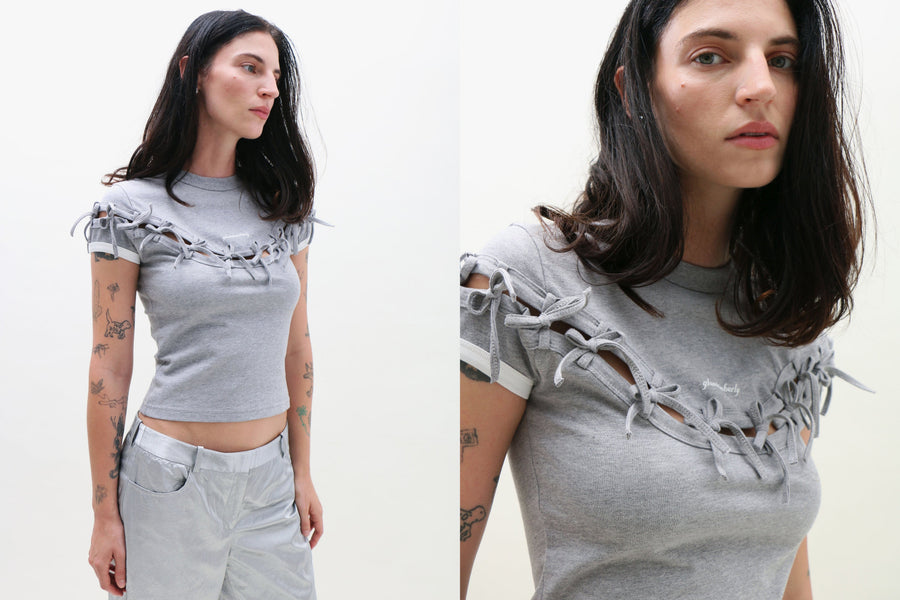 Maimoun Glumkimberly Gray Bow T-Shirt