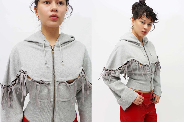 トップス tie.me button up sweatshirt-GRAY Quarter Button-up shirt: Heather Grey – XTZ APPAREL