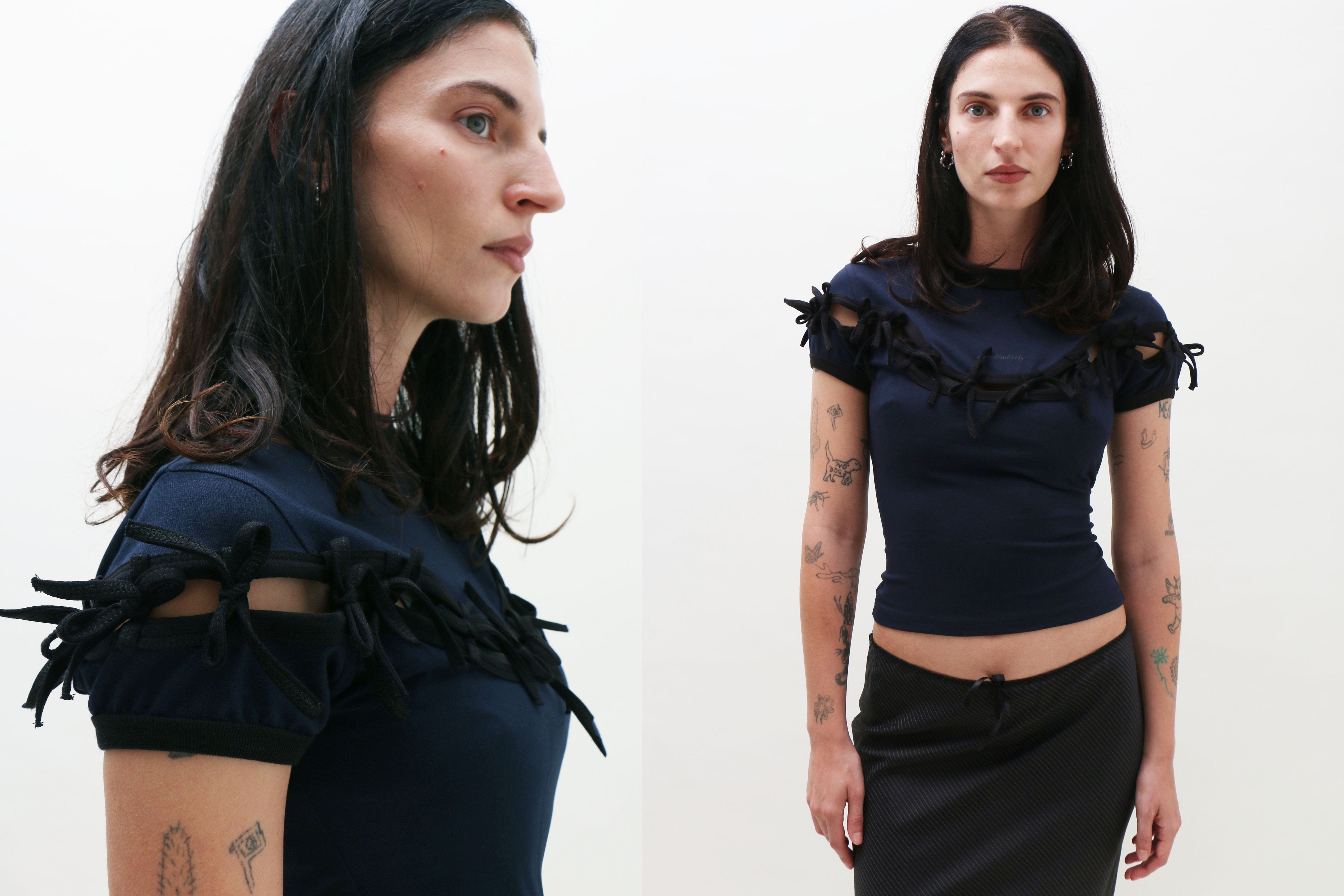 Maimoun Glumkimberly Navy Bow T-Shirt