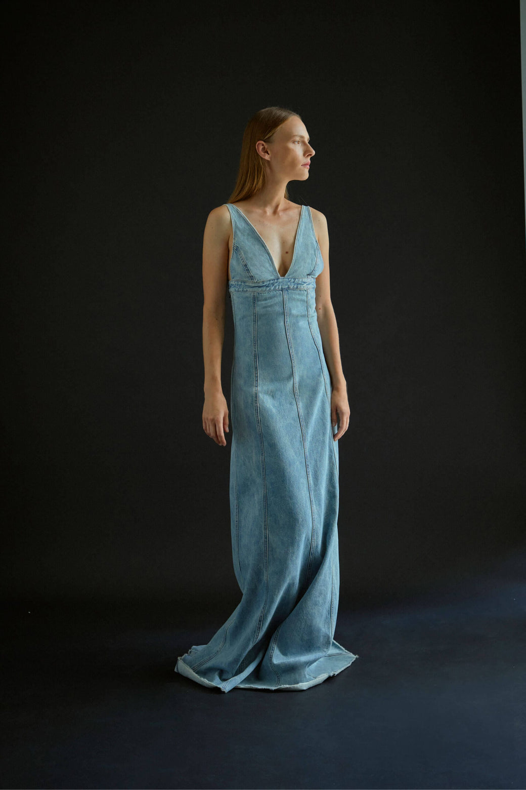 haikure denim dress Haikure Joelle Two-tone Organic Denim Shirt Dress - Women - Mid Denim Dresses