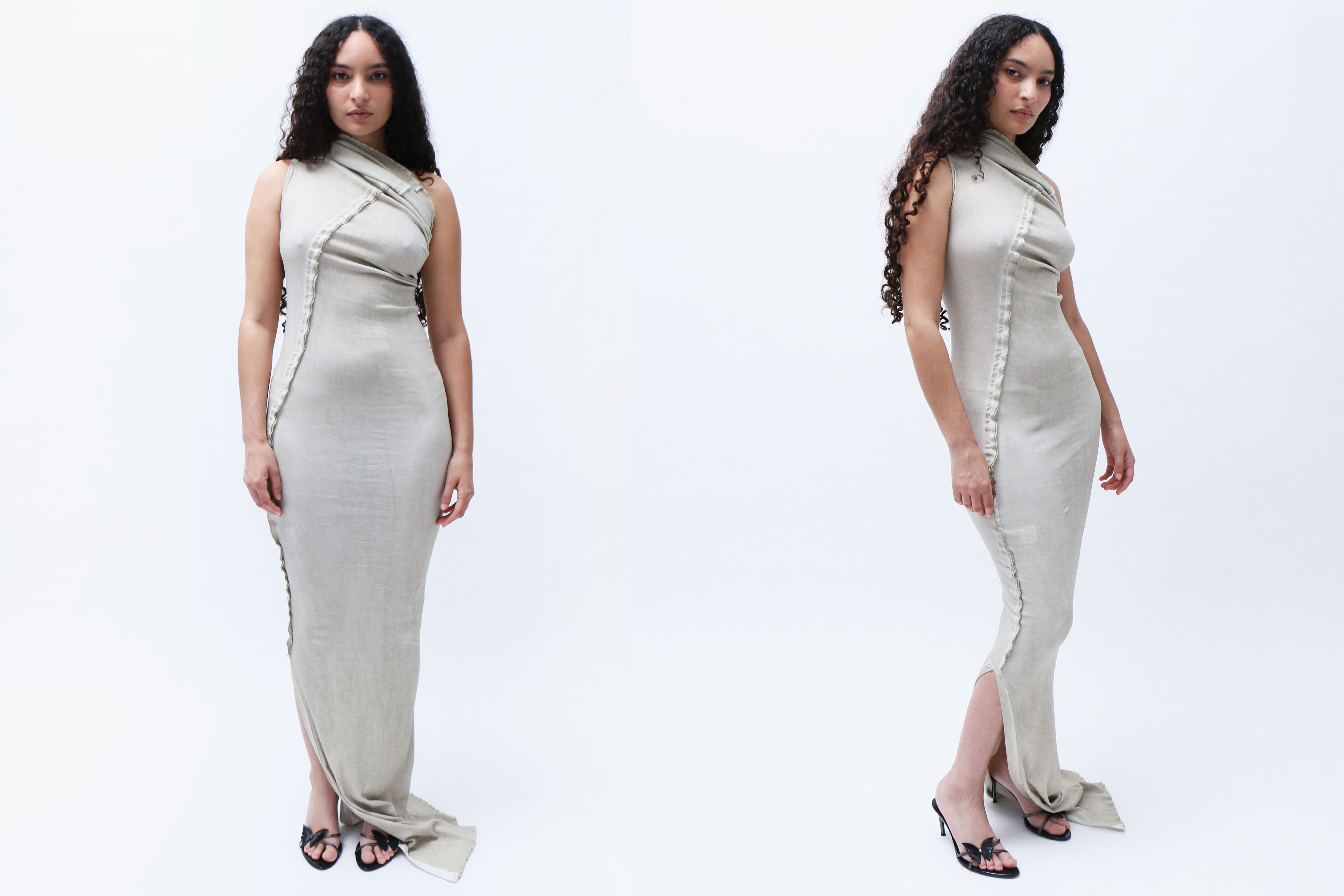 Maimoun Ioannes Tidal Foam Asymmetric Dress