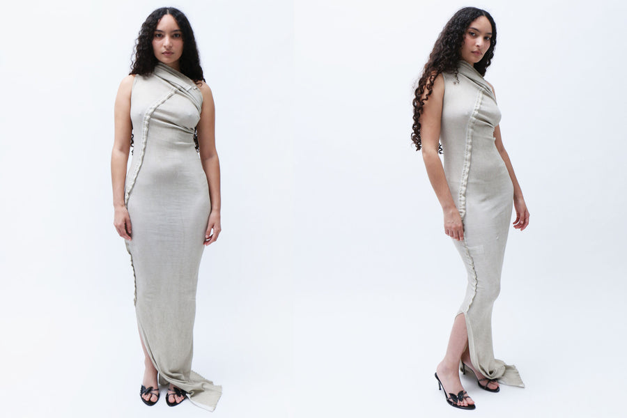 Maimoun Ioannes Tidal Foam Asymmetric Dress