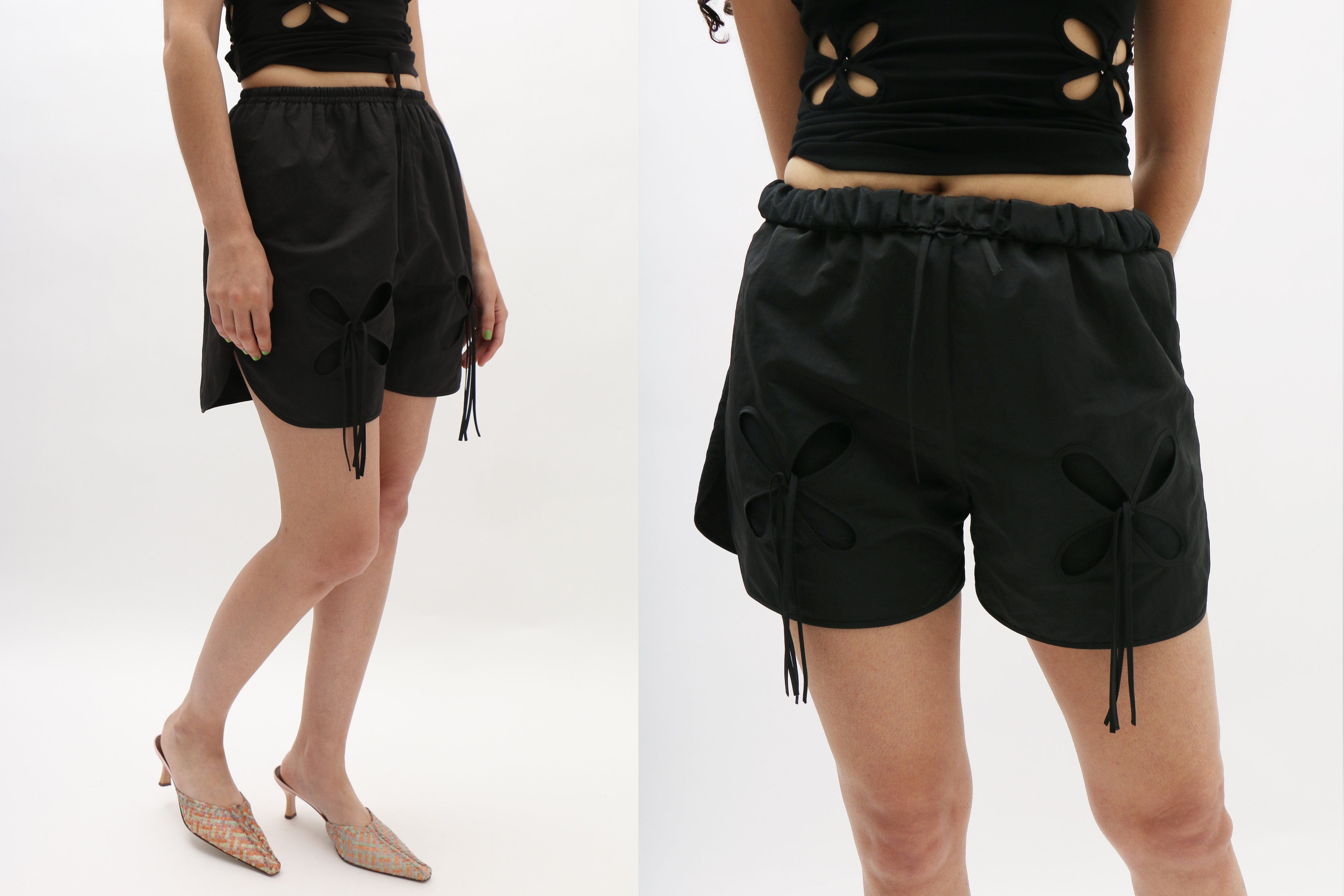 Maimoun J.Kim Black Petal Shorts