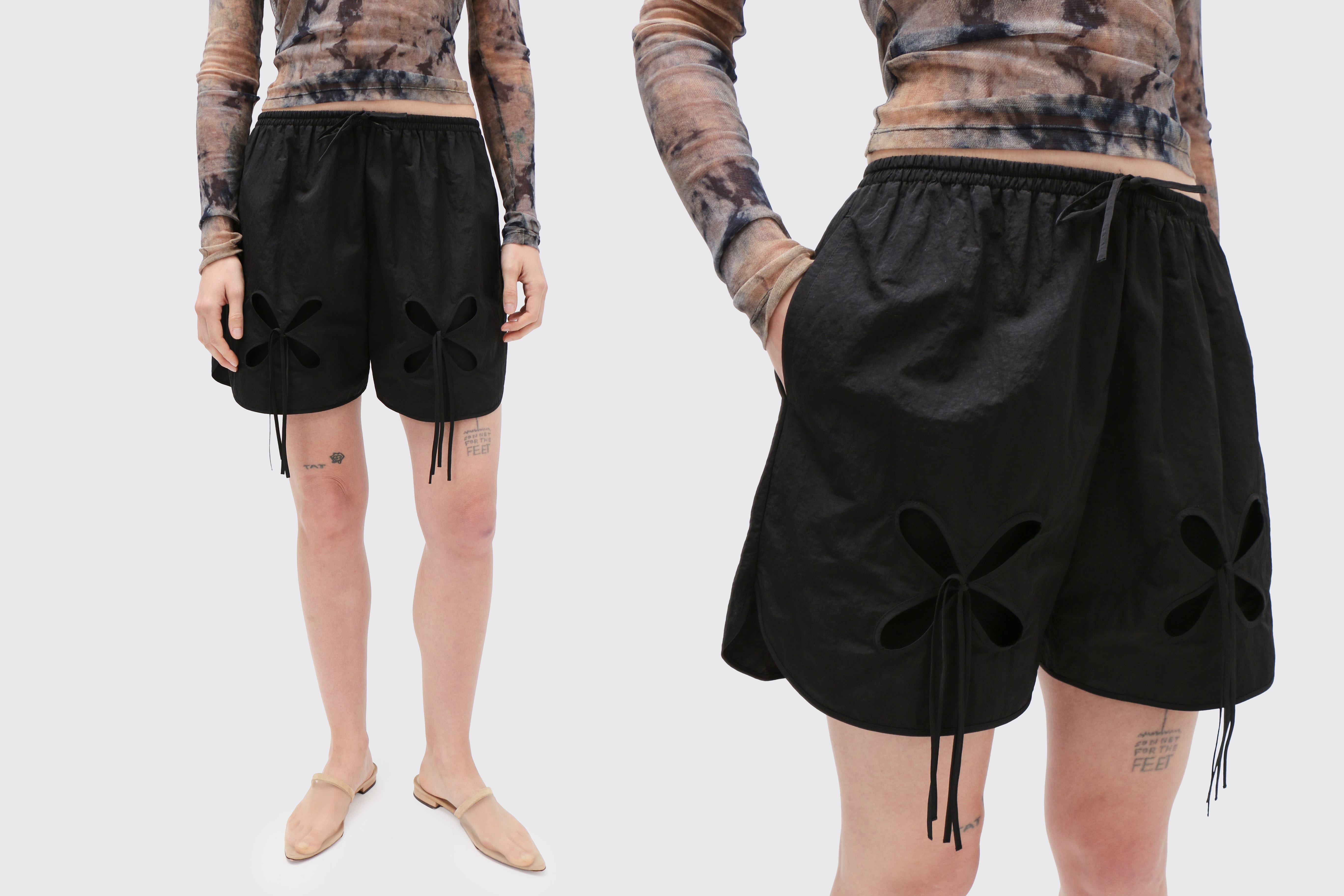 J.Kim ~ Black Petal Shorts | MAIMOUN
