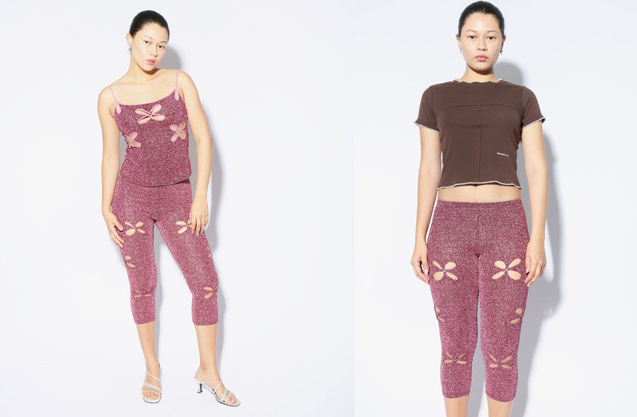 Maimoun J.Kim Pink Lurex Leggings