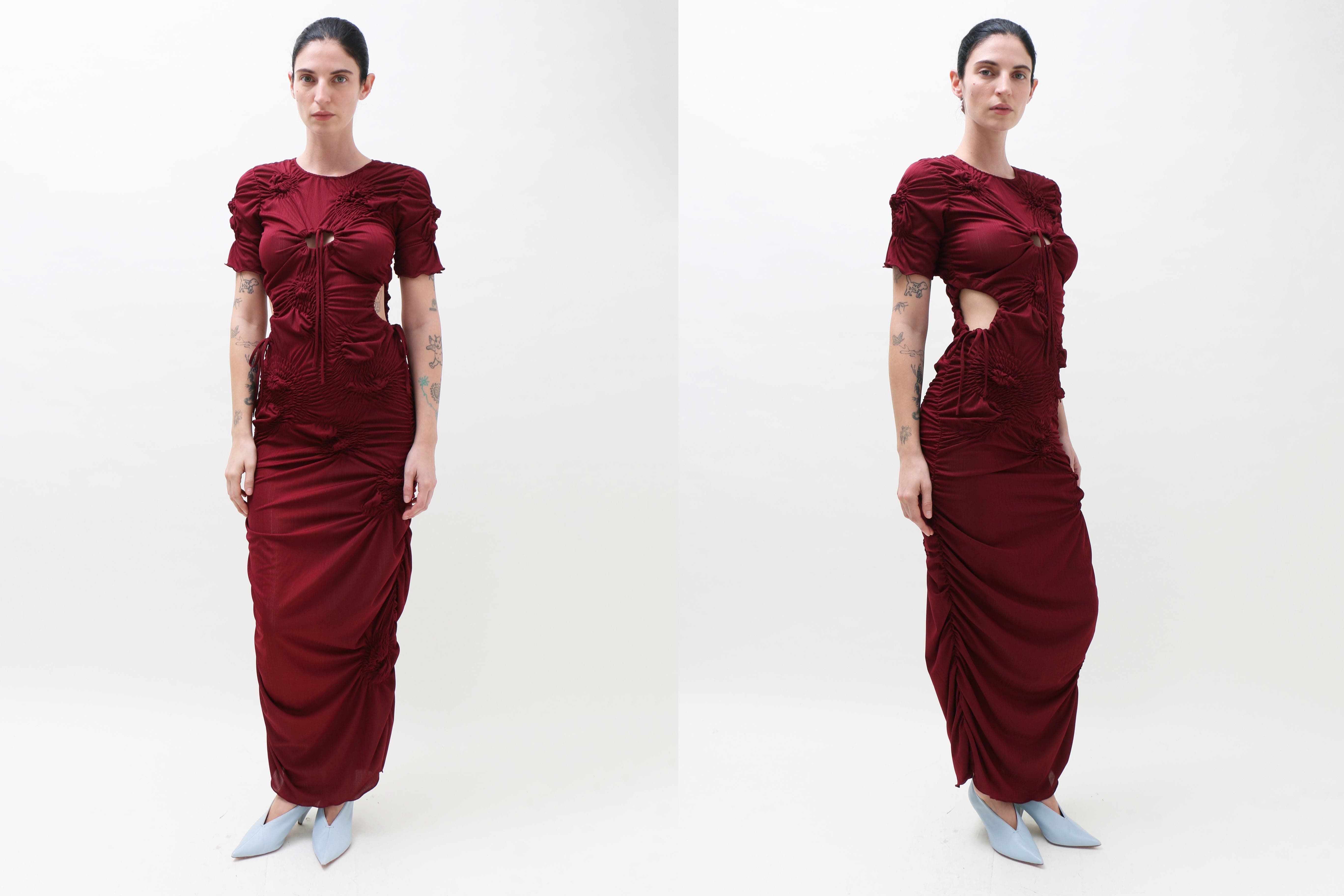 Maimoun J.Kim Burgundy Markiza Dress