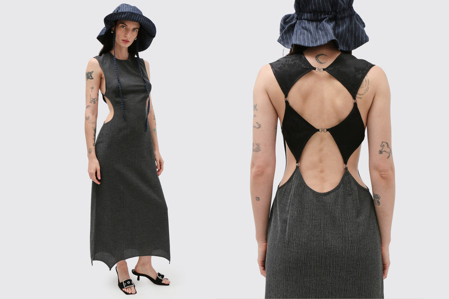 Maimoun J.Kim Grey Lattice Dress