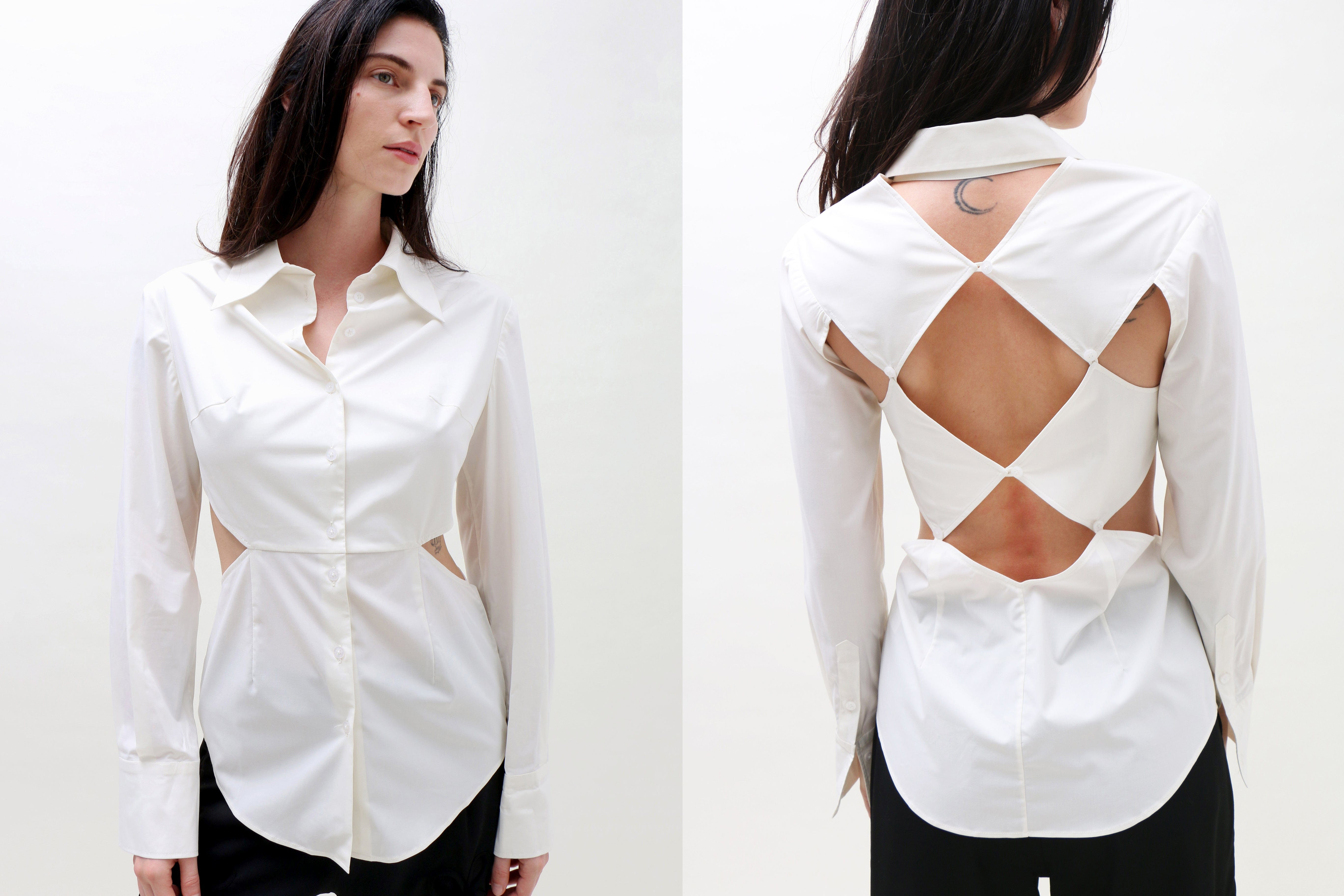 Maimoun J.Kim White Squares Cotton Shirt