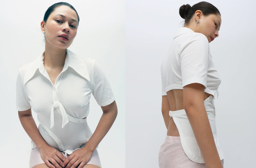 Maimoun J.Kim Cutline Polo in White