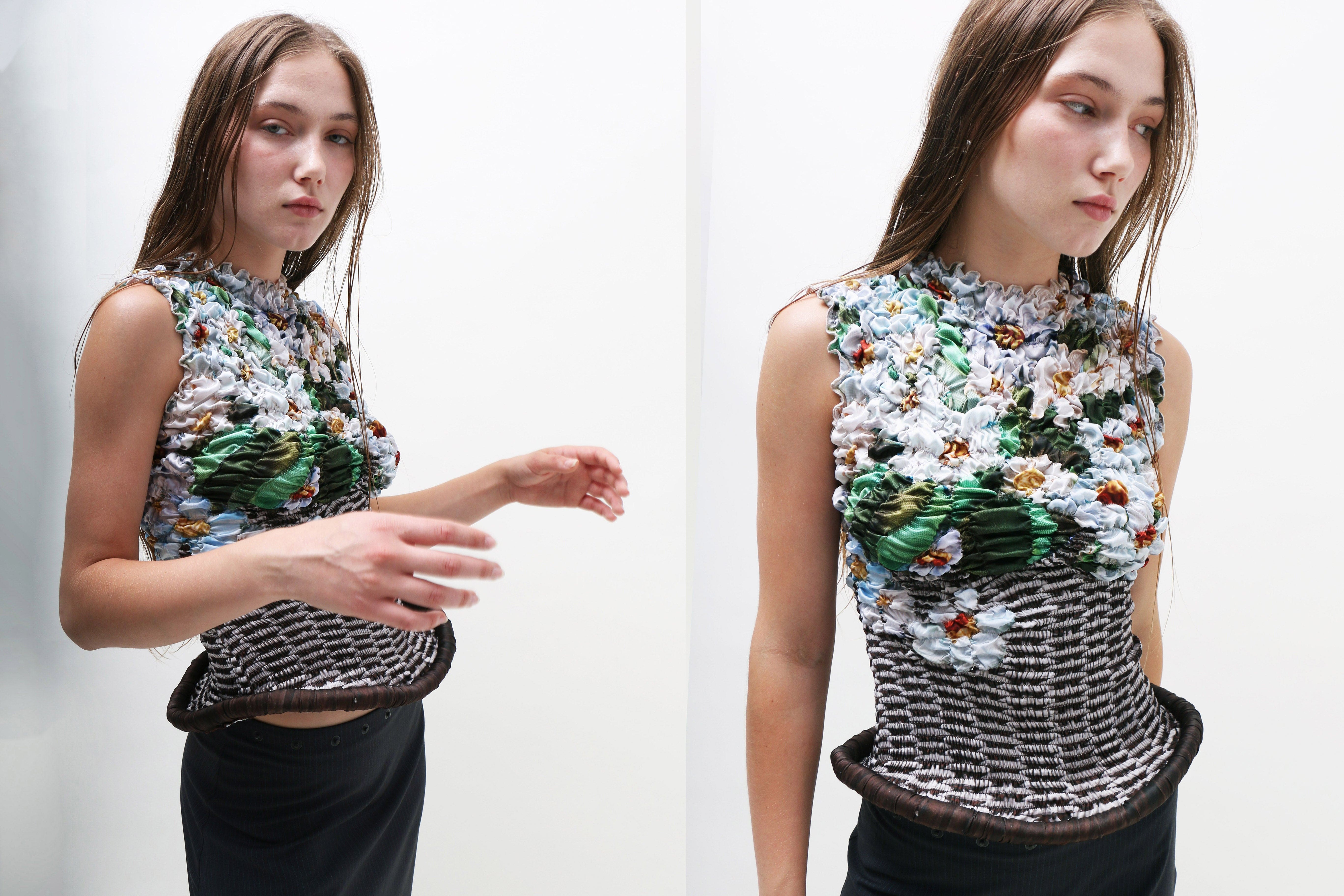 Maimoun J.Kim White Basket Blossom Tank