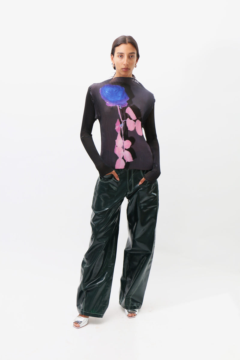 Julia Heuer ~ Blue Rose Lee Pleated Top | MAIMOUN
