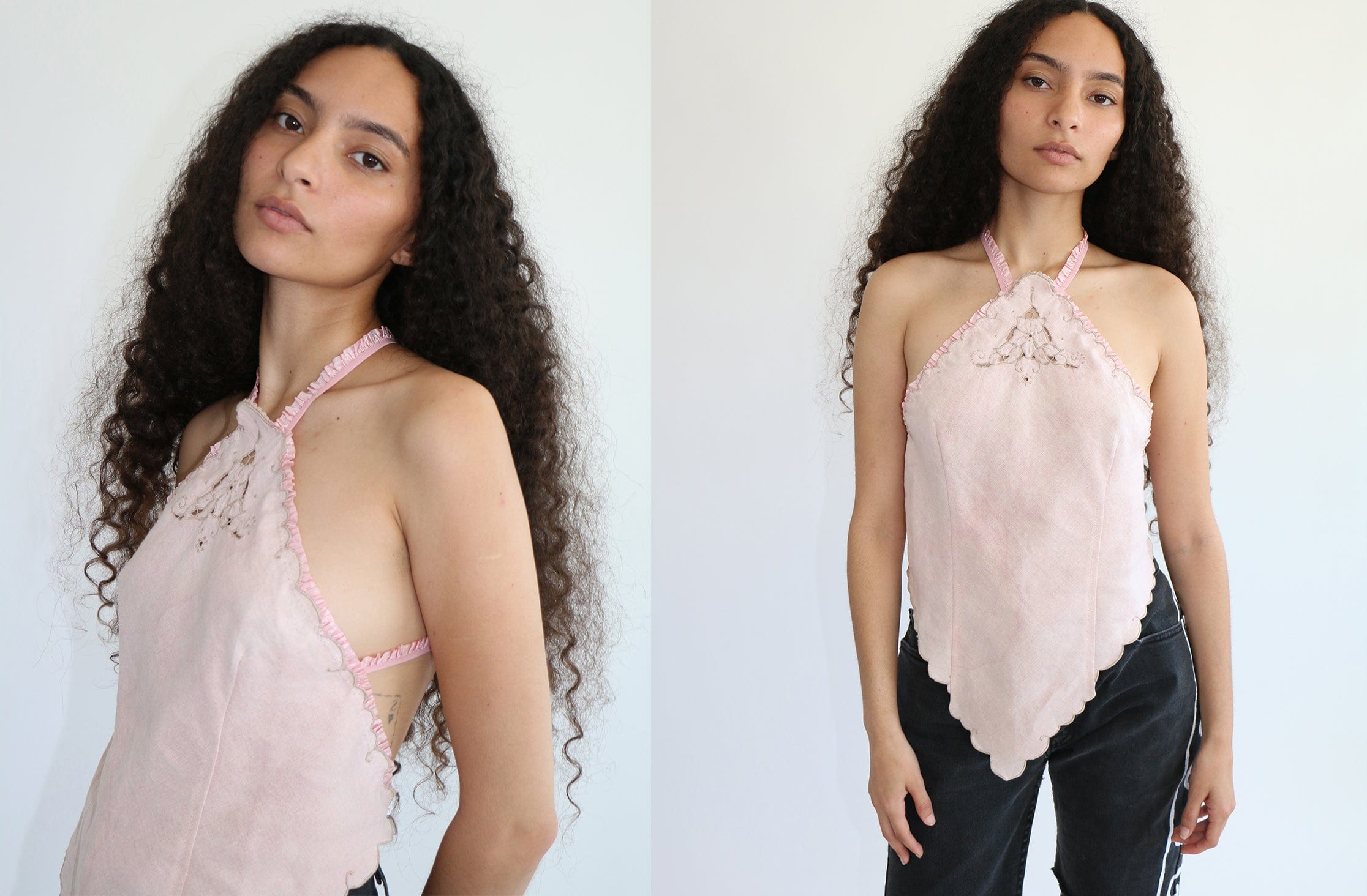 Maimoun Kahle Dyed Napkin Halter Top