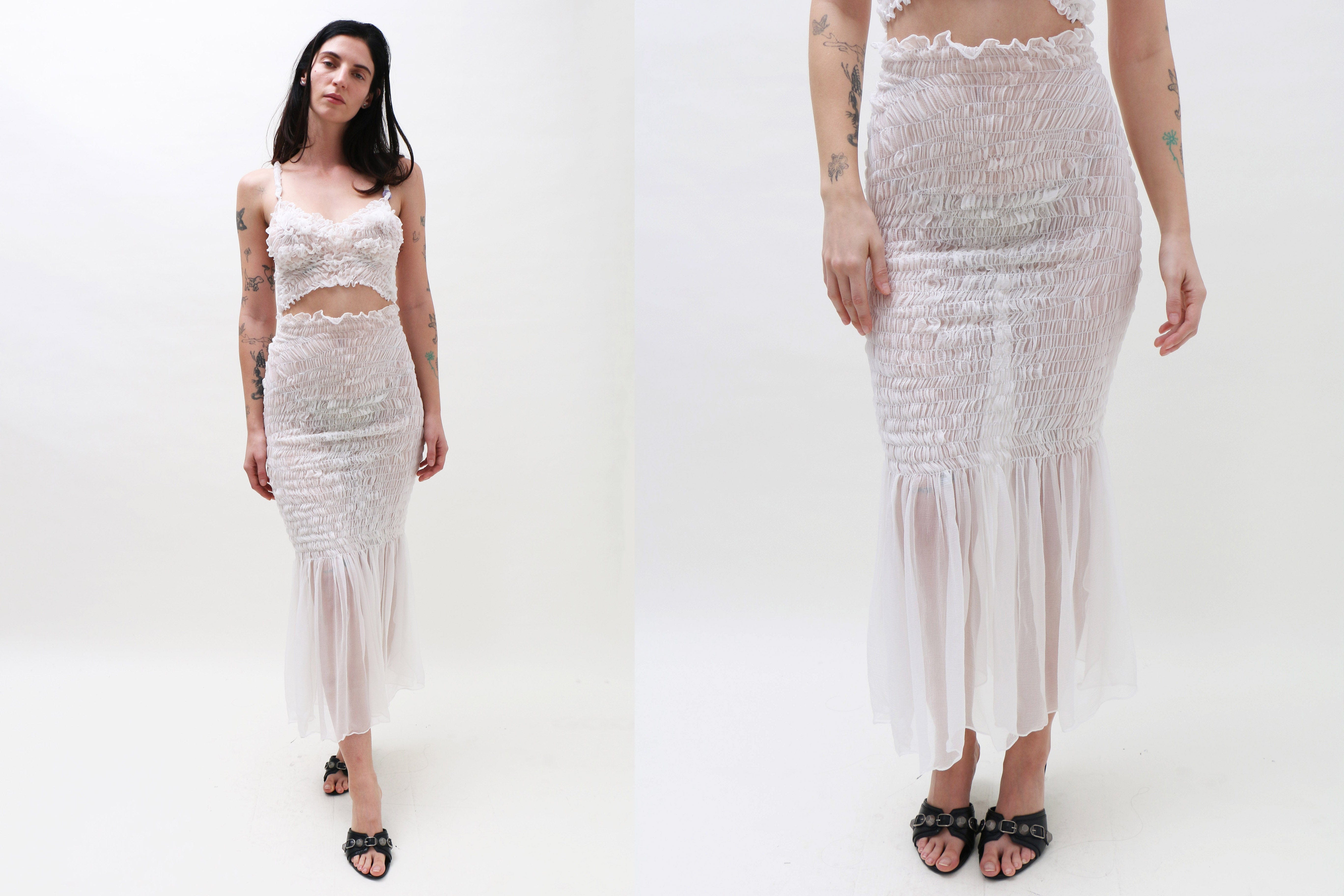 Maimoun Lucille Thièvre White Smock Skirt