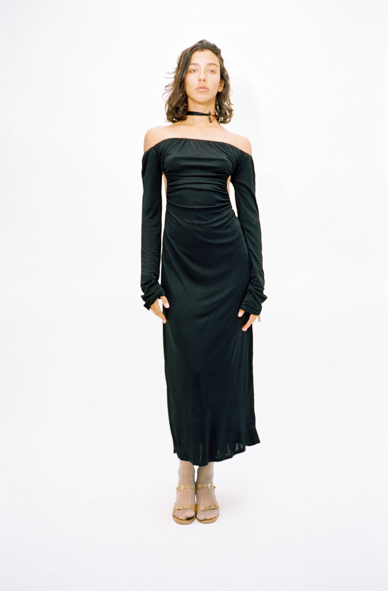 Lucille Thièvre ~ Black Off Shoulder Dress | MAIMOUN
