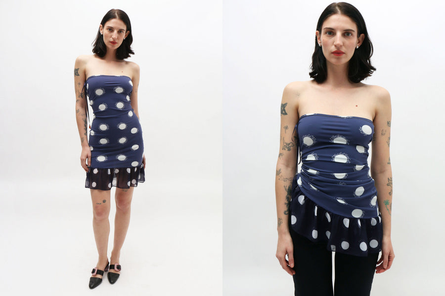 Maimoun Lucille Thièvre Dot Print Tube Dress