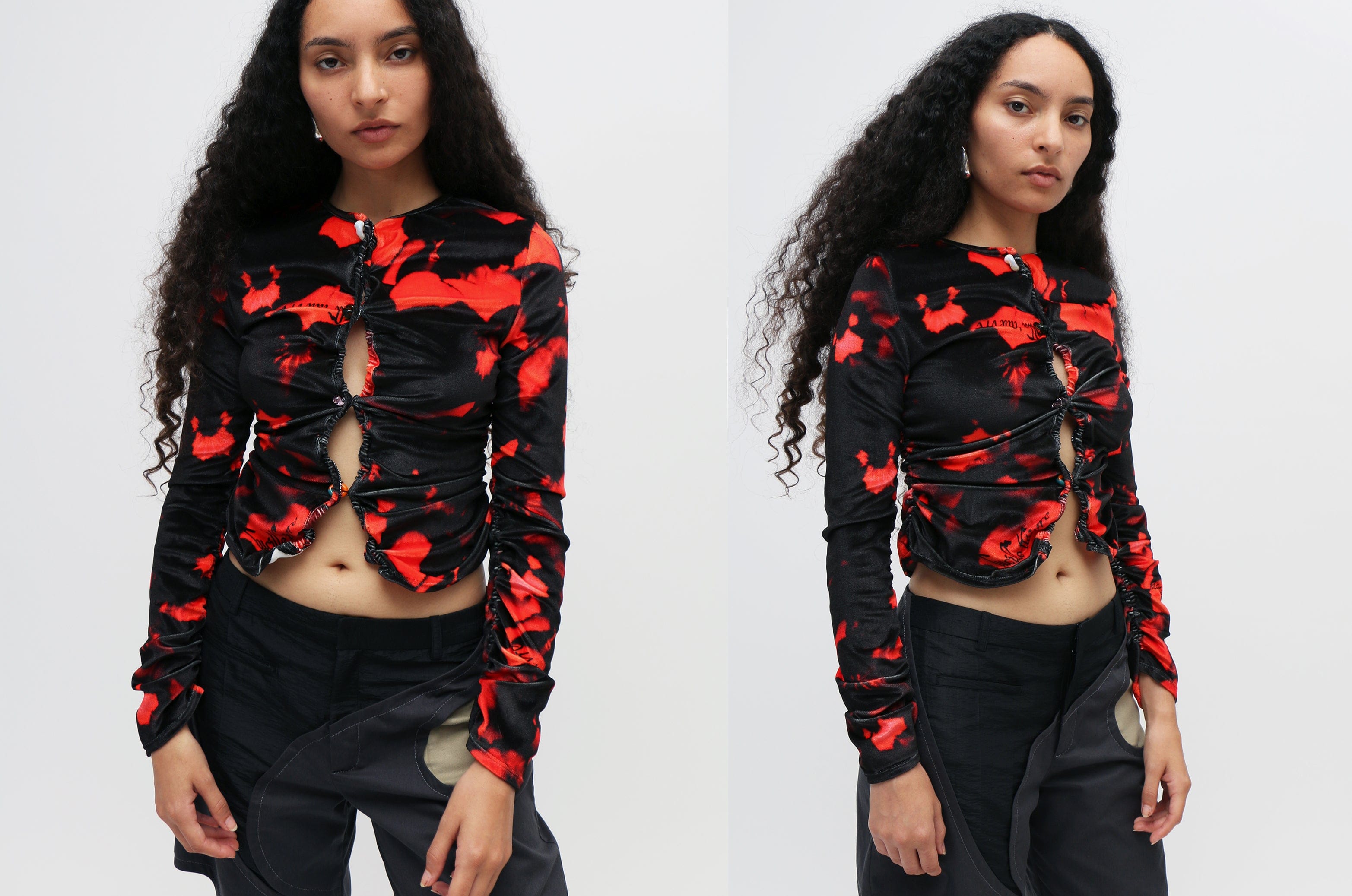 Lucille Thièvre ~ Printed Velvet Jersey Cardigan | MAIMOUN