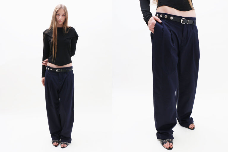 Maryam Nassir Zadeh - Navy Abdou Trouser | MAIMOUN