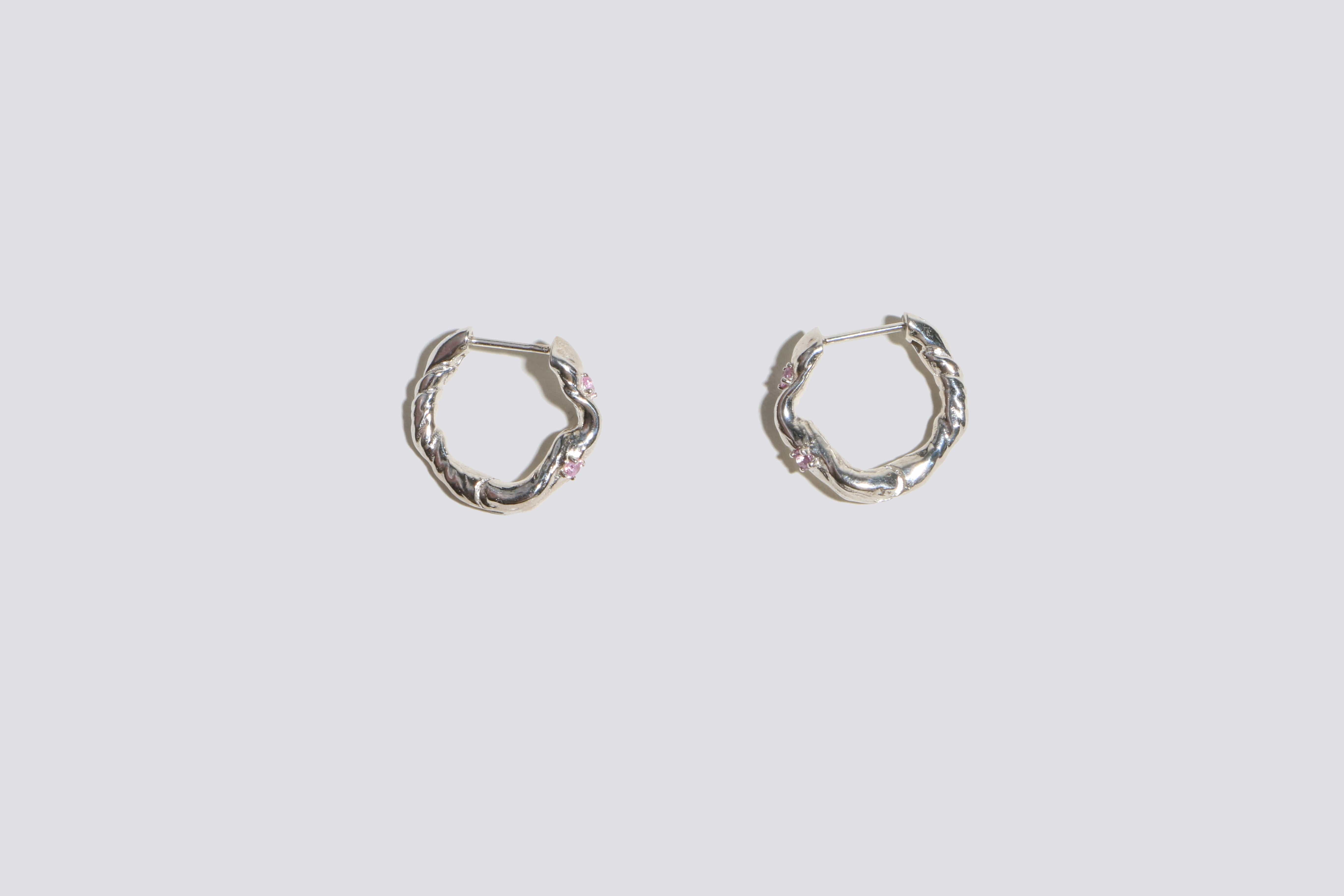 Maimoun Mondo Mondo Pink Sapphire Nan Hoops