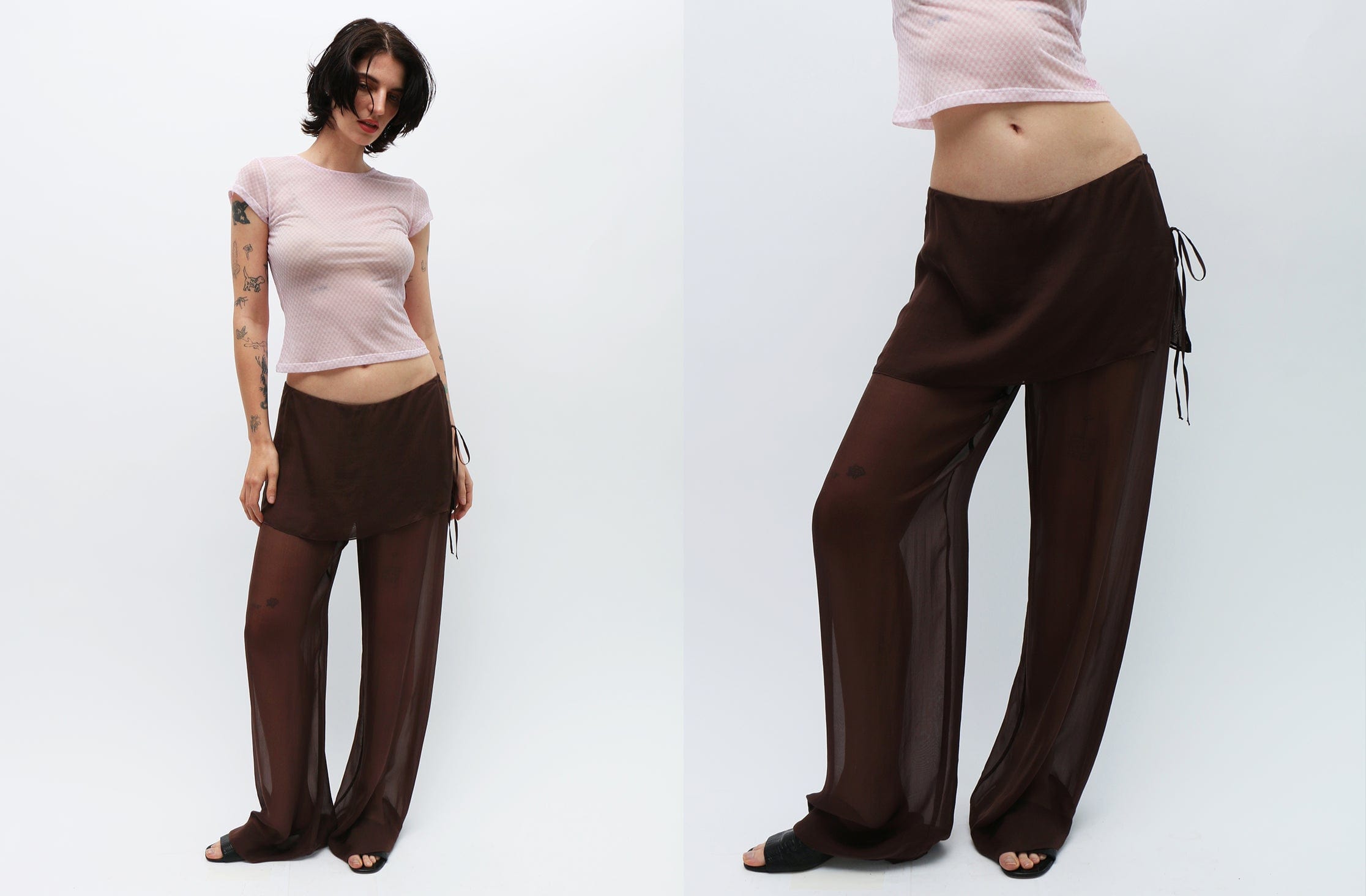 Maimoun Paloma Wool Brown Silk Archive Pants