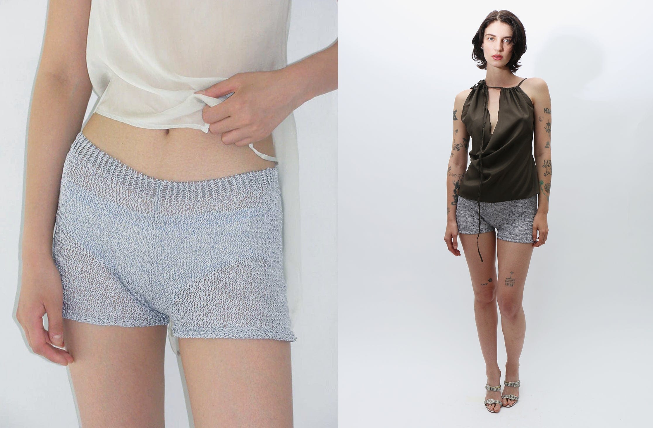 Maimoun Paloma Wool Silver Trefle Mini Shorts