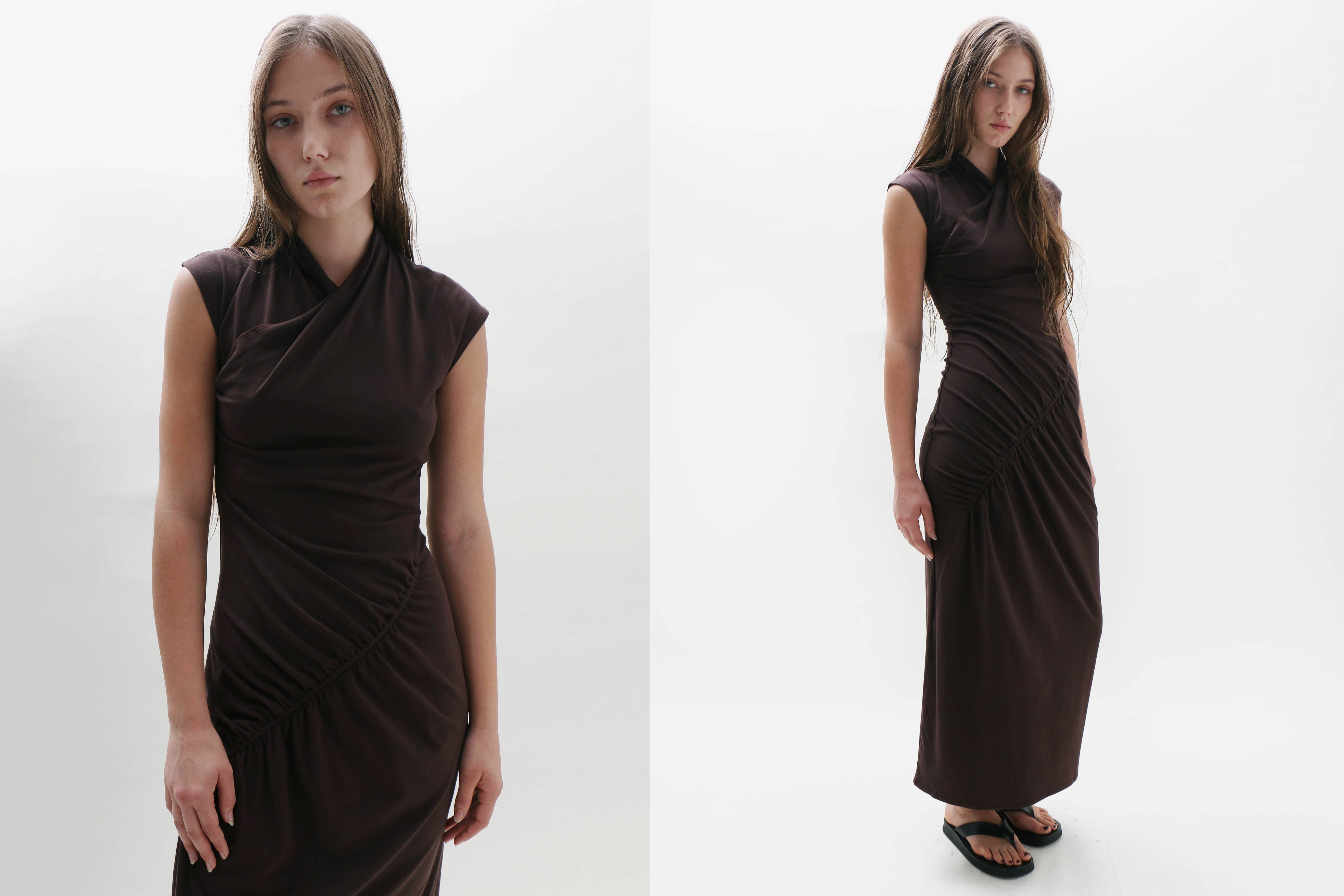 Maimoun Pari Desai Espresso Mira Knit Dress