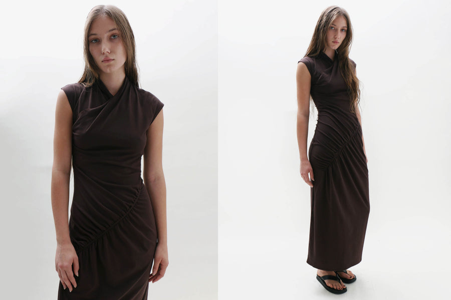 Maimoun Pari Desai Espresso Mira Knit Dress