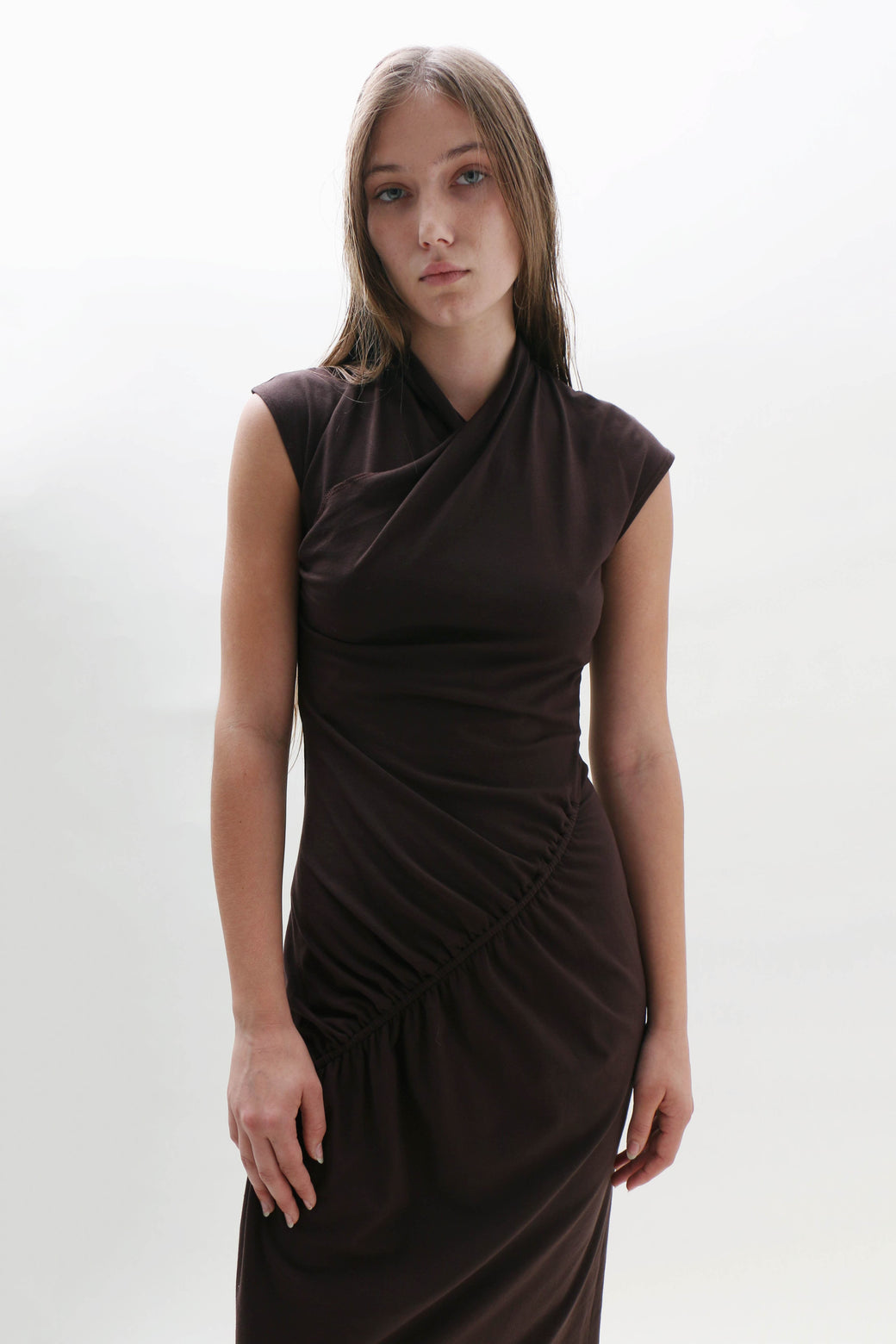 mira knit midi dress Mira Gathered Knit Dress