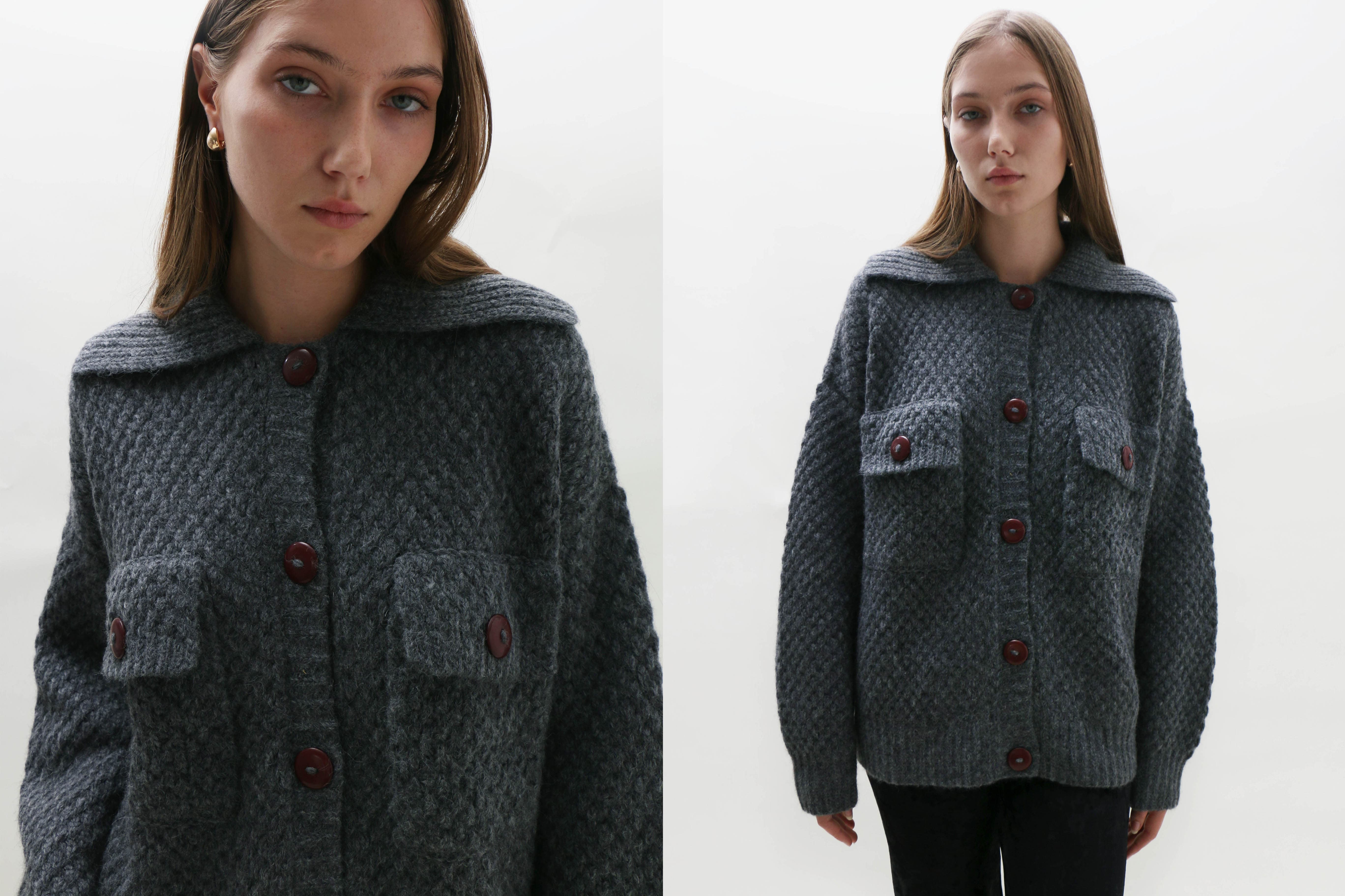 Maimoun Pari Desai Charcoal Peyton Cardigan