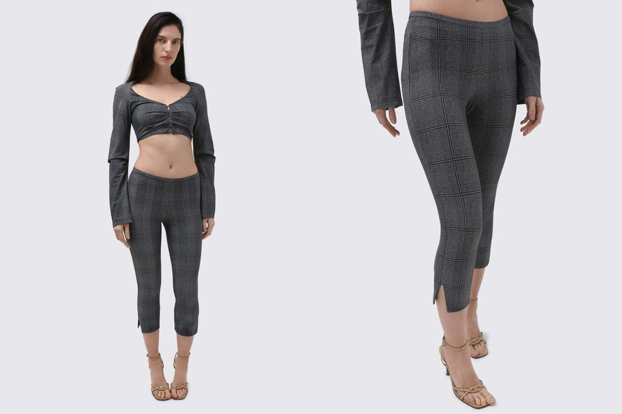 Maimoun Priscavera Glen Check Capri Pants