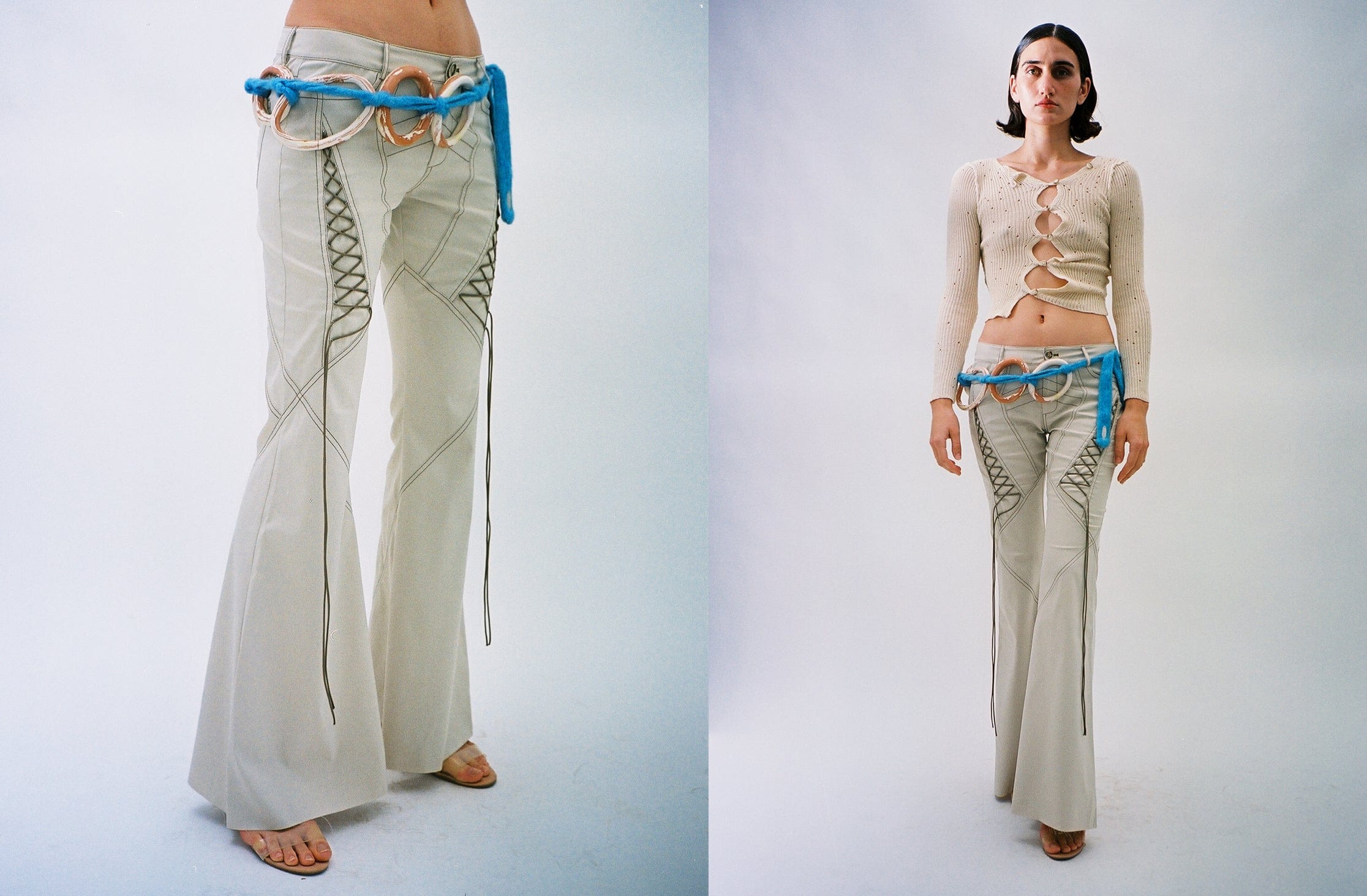 Blue Stripe Cocoon Pajama Suit Pants – PRISCAVera