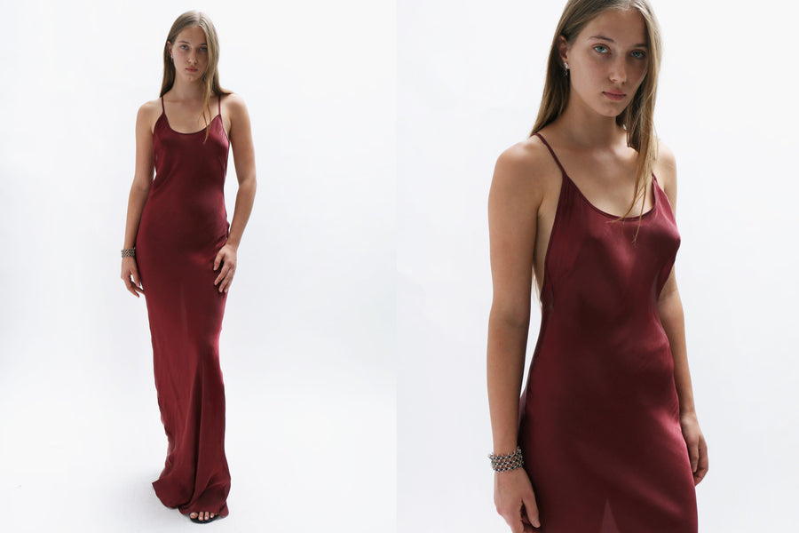 Maimoun Priscavera Low Back Bias Slip Dress