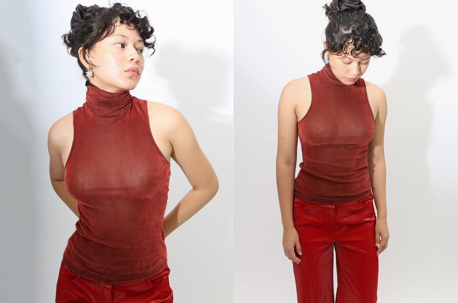 Maimoun Priscavera Brick Turtleneck Racerback