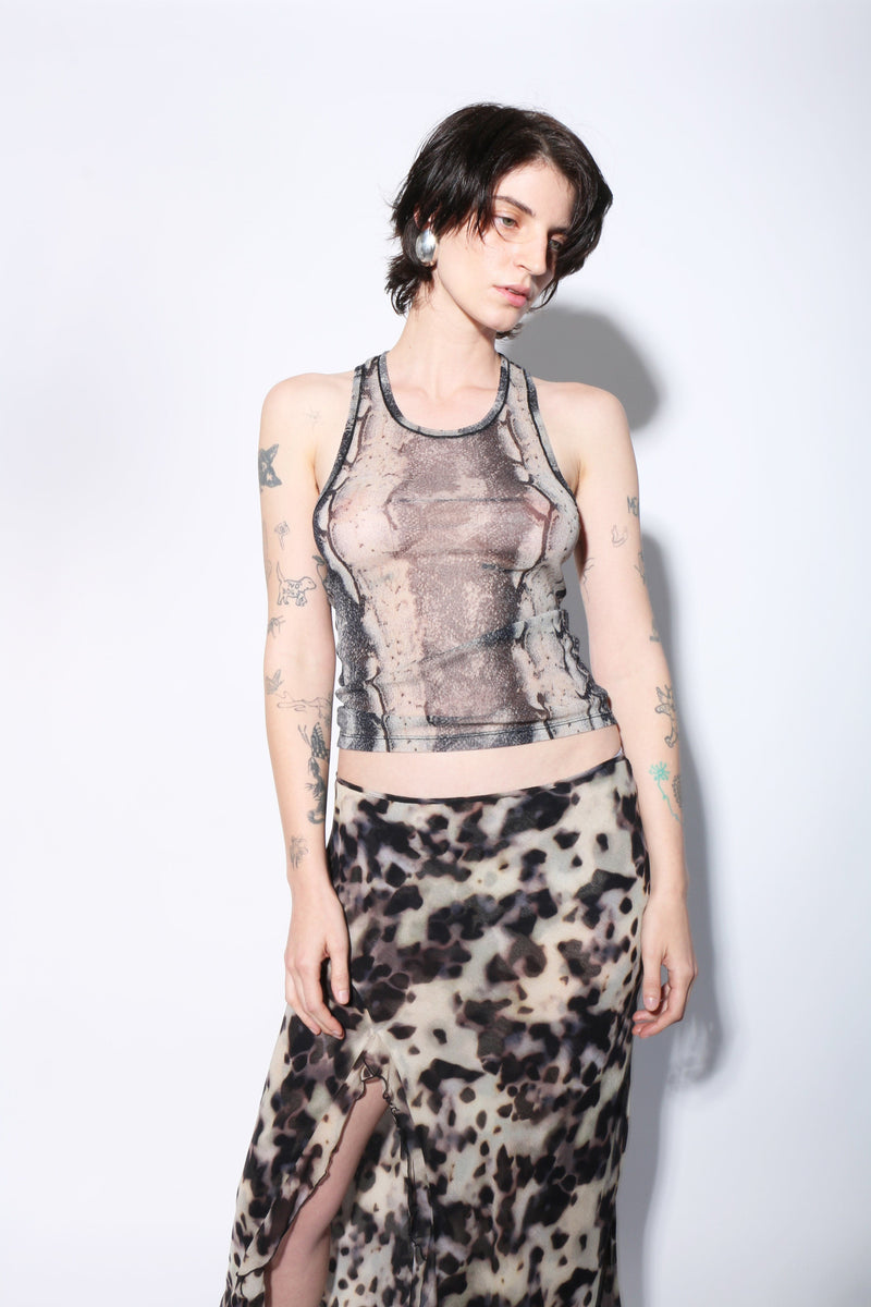 Priscavera ~ Snake Mesh Tank Top | MAIMOUN