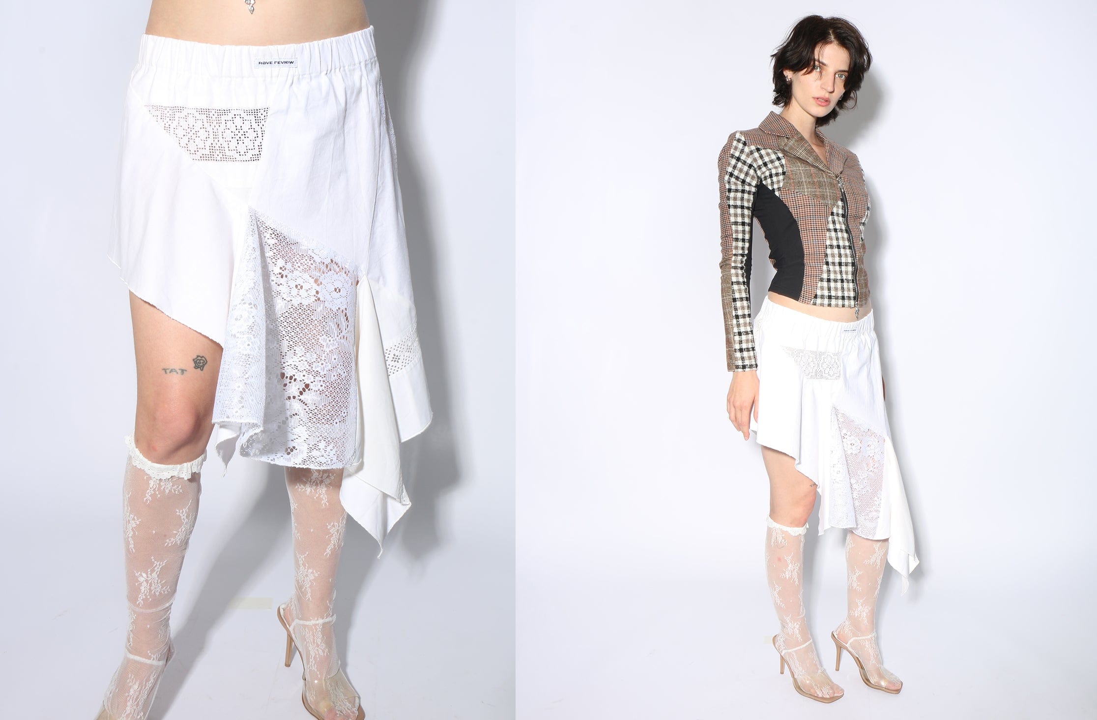 Maimoun Rave Review White Sage Lace Skirt