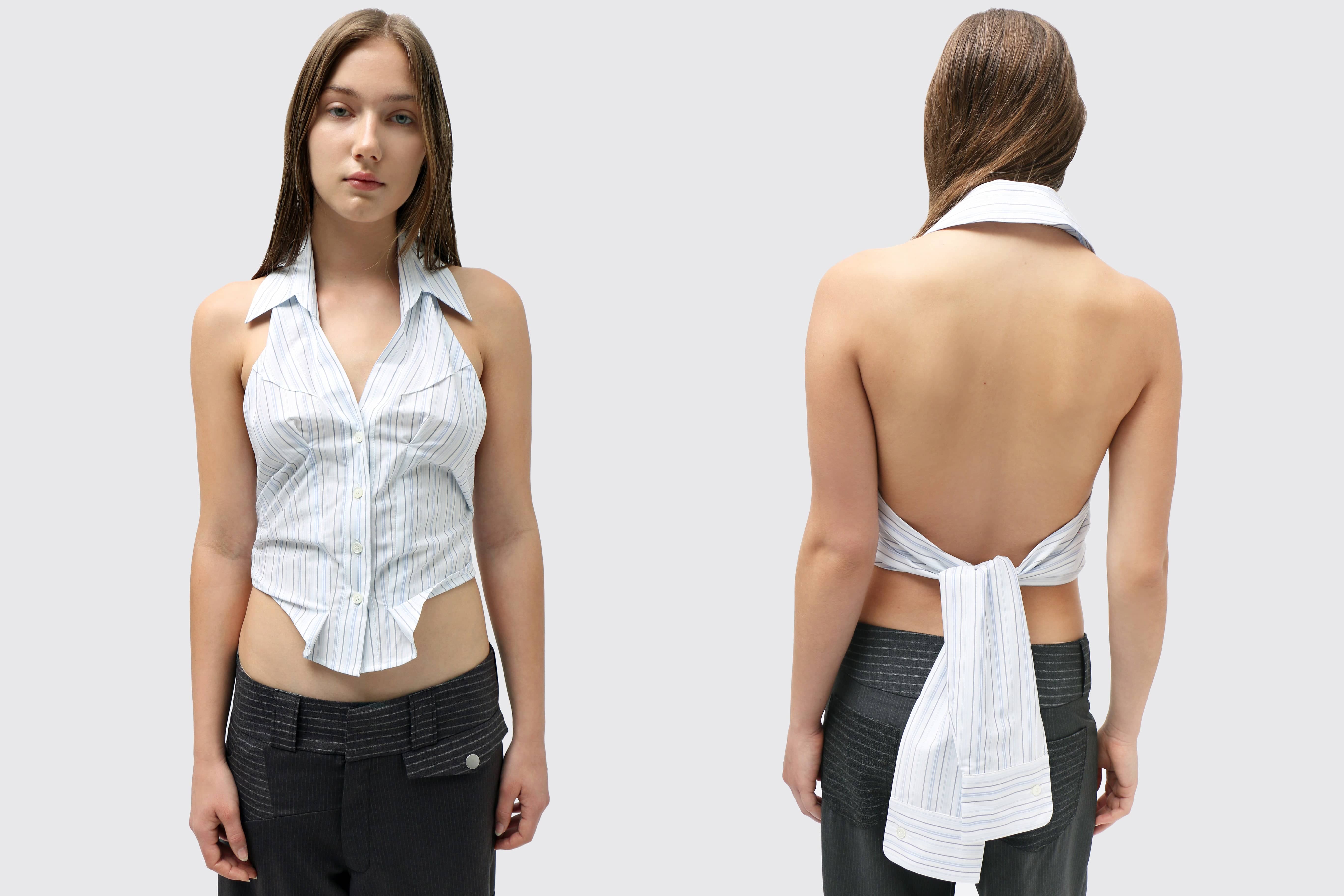 Maimoun Rave Review Blue Stripe Aila Top