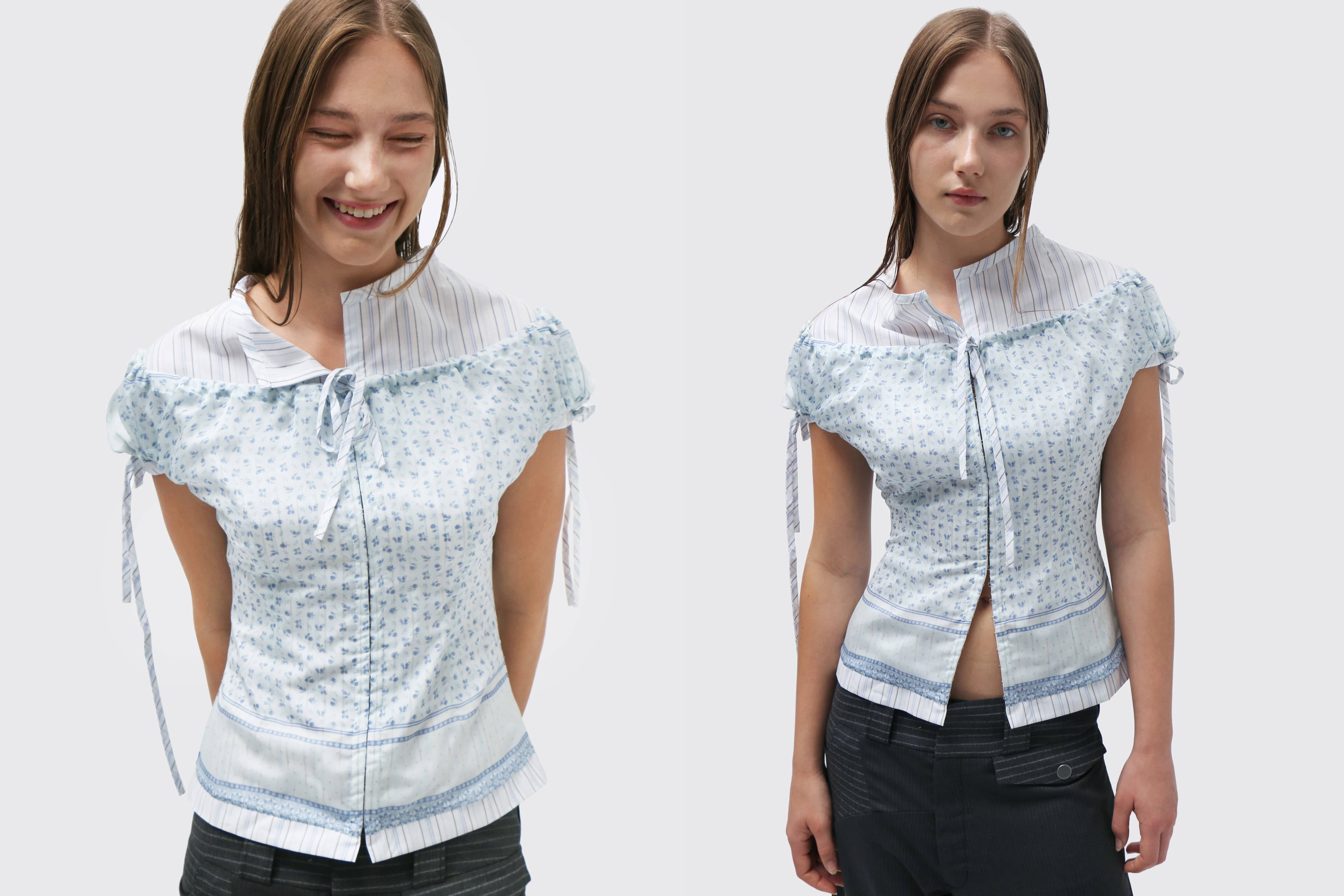 Maimoun Rave Review Blue Stripe Thea Top