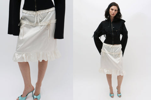 [Margesherwood ] / ☆ RUFFLE BANDING MIDI SKIRT / ivory Margesherwood ] / ☆ RUFFLE BANDING MIDI SKIRT / ivory