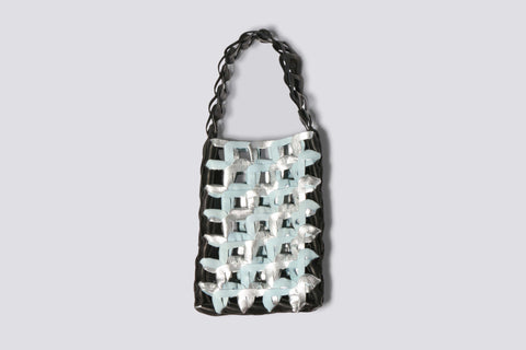 日本未入荷☆SILVER COTTON BAG (MEDIUM)/Isaid Woman GREY T Timeless Shopping Bag in Leather Medium
